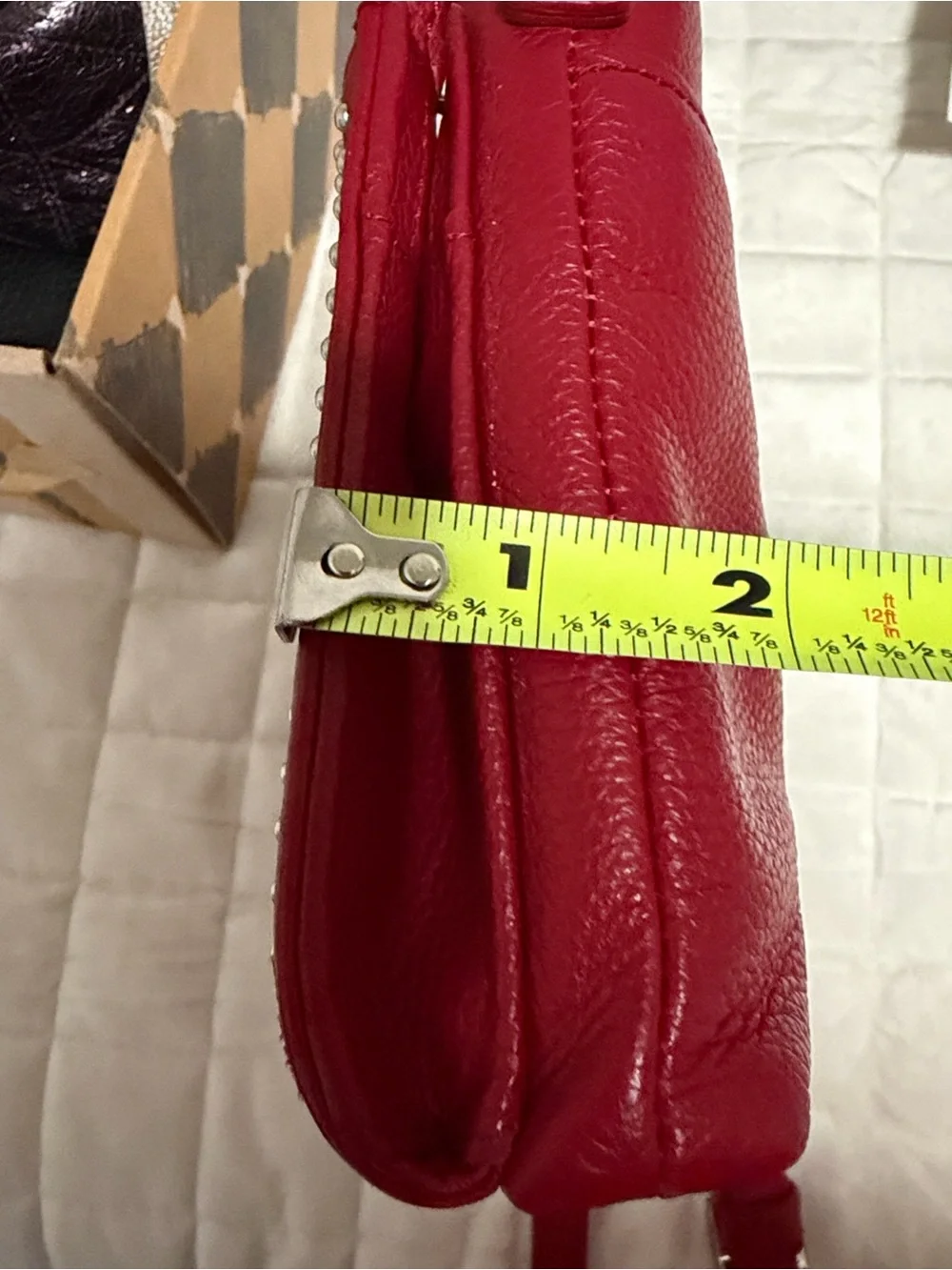 Women’s Brighton Lipstick Red Studded Crossbody Bag